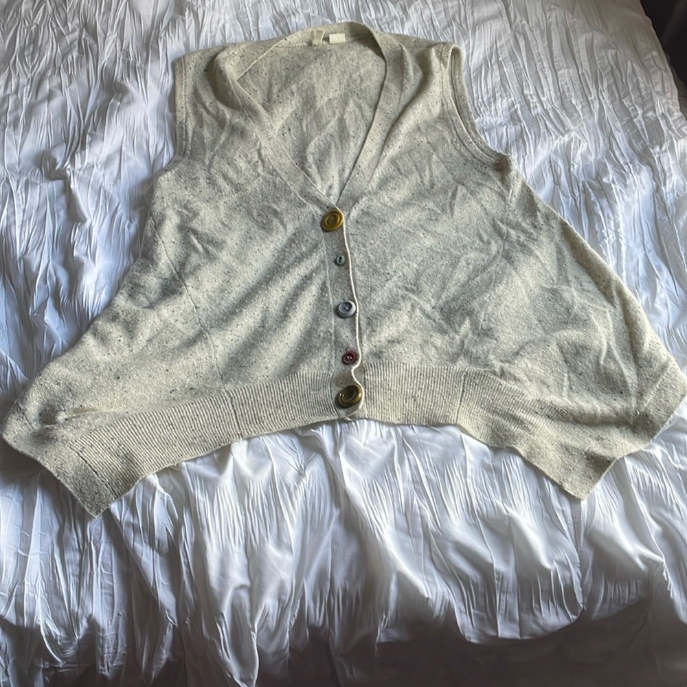 Moth asymmetrical sweater vest longer in front shorter in back